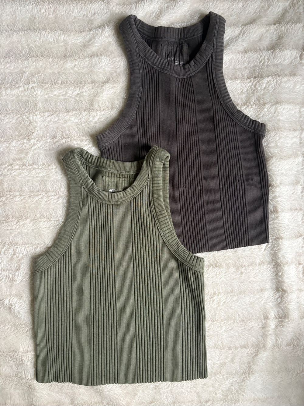 Aerie Bundle 2 Women's Tank Tops Small Olive & Brown | Earthy Workout Lounge